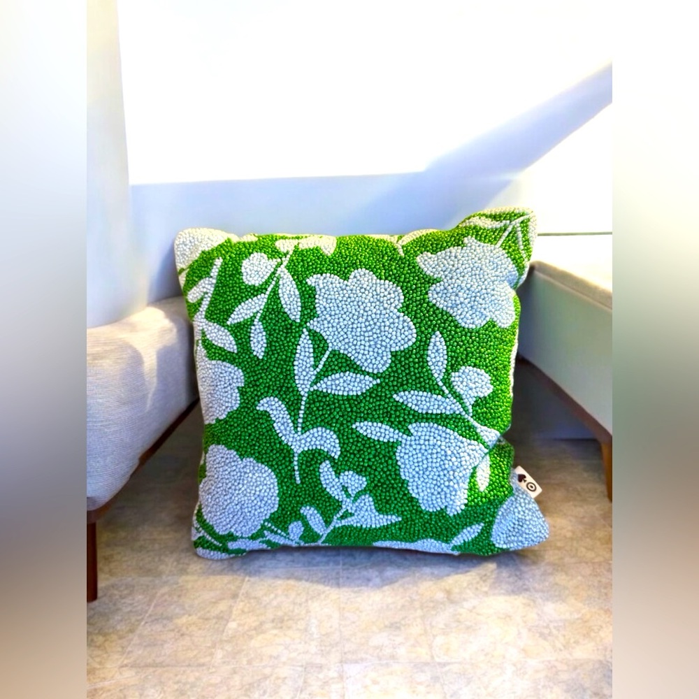 Kate Spade X Target Floral Green and White Decorative Pillow